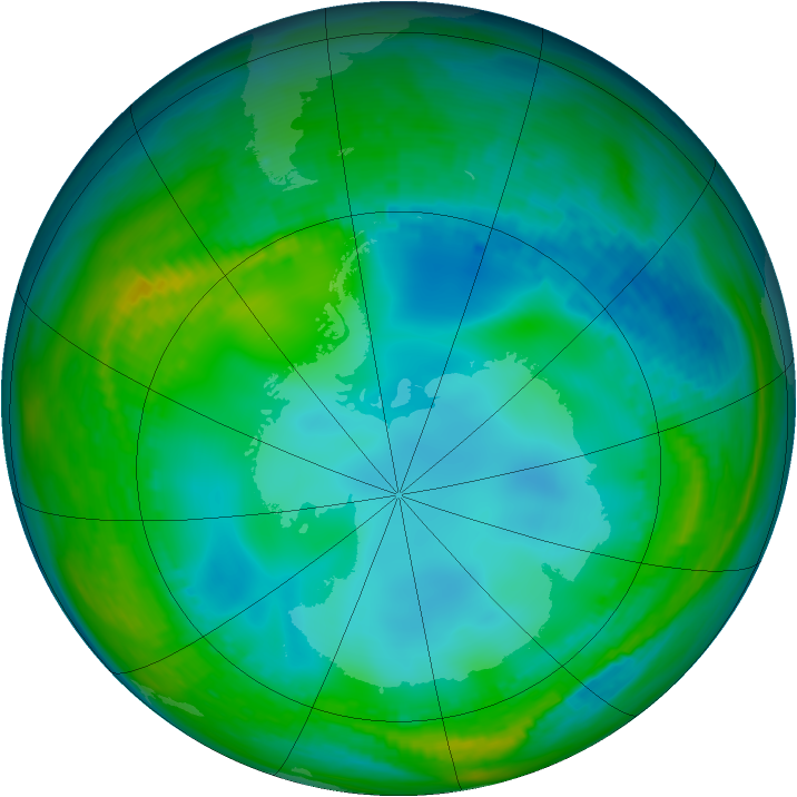 Antarctic ozone map for 26 May 1982